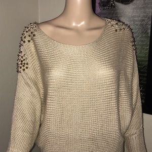 TAN/BEIGE FLASHY SWEATER